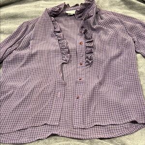 Purple Ruffled Women's Blouse